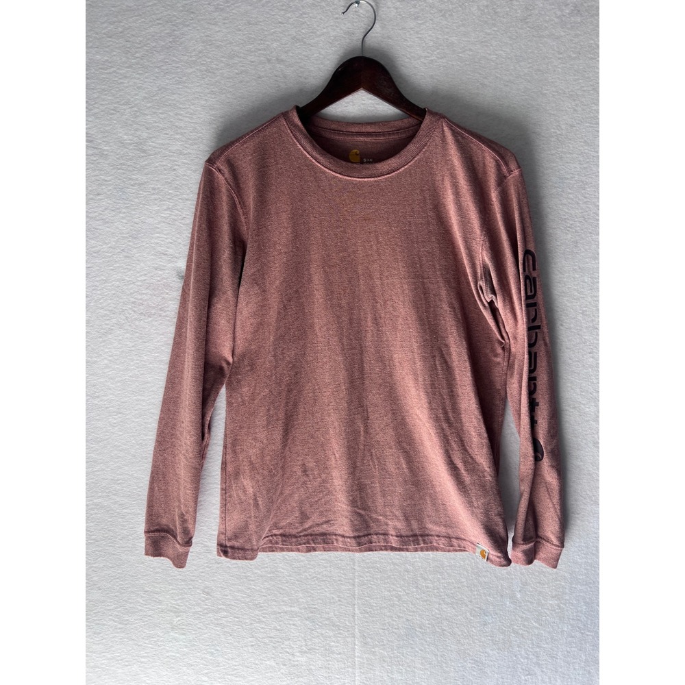 Carhartt Womens Small Original Fit Long Sleeve Graphic T-Shirt Pink Heather 360